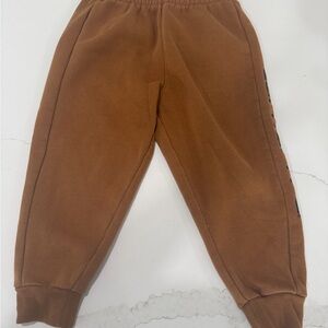 Carhartt Kids Brown Fleece Joggers with Side Logo